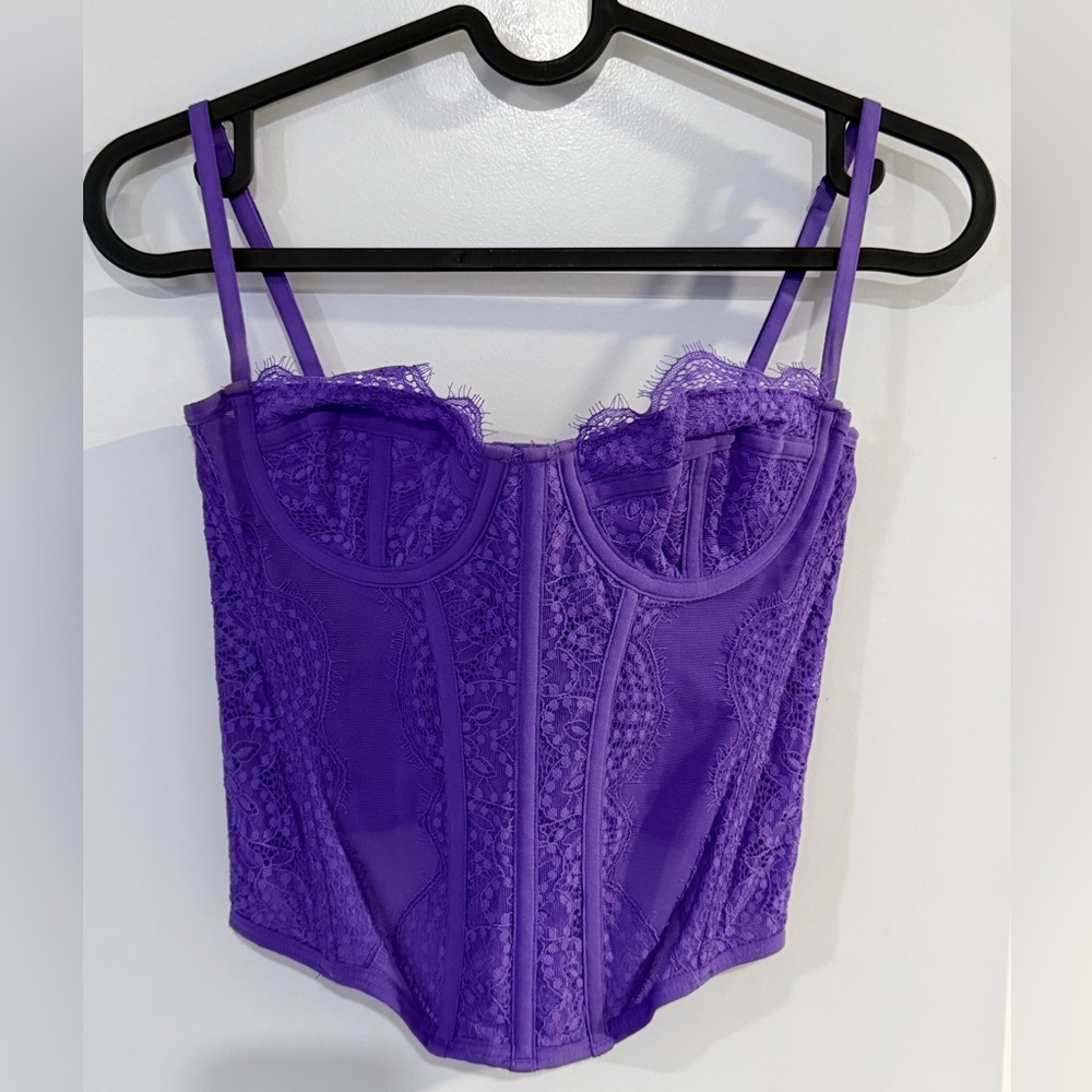 Urban Outfitters Out From Under Purple Lace Bustier Modern Love Corset - Picture 2 of 6